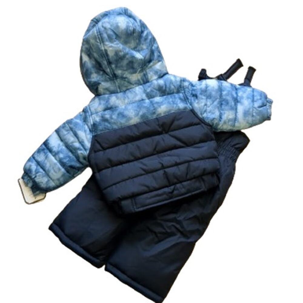 OshKosh B'Gosh Boys Ski Jacket and Snowbib Snowsuit Set-Navy Blue-12M-NWT-C142